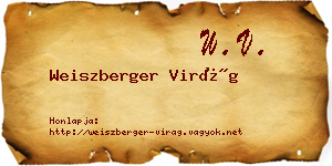 Weiszberger Virág névjegykártya